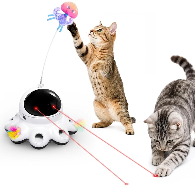 Main image of 3-in-1 Cat Laser Toy,Interactive Automatic Motion Activated Moving 8 Holes Whack A Mole Feather, Rechargeable Electronic Smart Sensor Kitten Toys