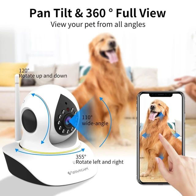 Alt view image 3 of 7 - Pet Camera with Laser, 3MP 2.4GHz WiFi Interactive Dog & Cat Laser Toy with Night Vision, Motion Detection Alerts, APP Remote Control Indoor Security Camera for Pet Monitoring