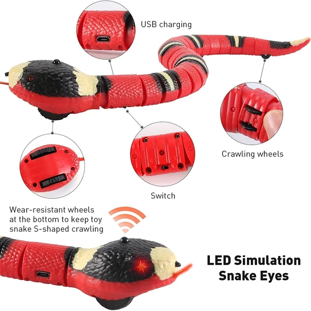 Alt view image 3 of 5 - Interactive Smart Sensing Snake Toy for Cats, Dogs &Kids - USB Rechargeable, Automatically Senses Obstacles - Electric Toy Gift & Prop for Halloween, Christmas & April Fools
