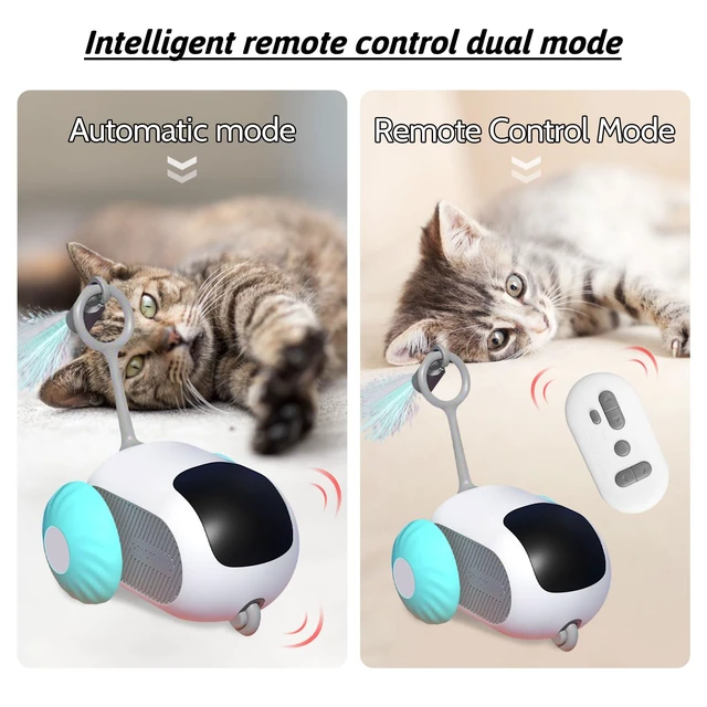 Alt view image 2 of 7 - Remote Control Smart Cat Toy, Interactive Cat Toys for Indoor Cats | Blue, Electric Cat Toy, Gravity Automatic Mobile Car Toy, Cats Mouse Toys, Moving Cat Toys, USB Rechargeable