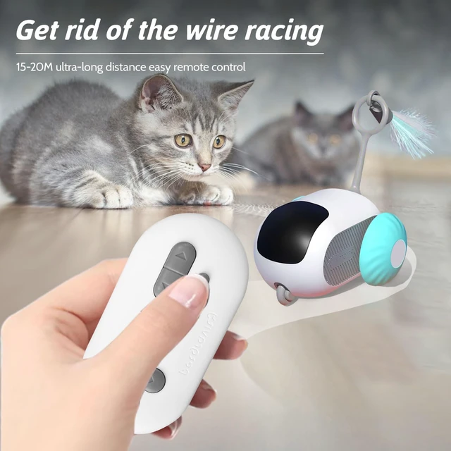 Alt view image 4 of 7 - Remote Control Smart Cat Toy, Interactive Cat Toys for Indoor Cats | Blue, Electric Cat Toy, Gravity Automatic Mobile Car Toy, Cats Mouse Toys, Moving Cat Toys, USB Rechargeable