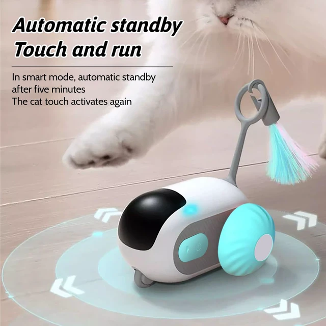 Alt view image 6 of 7 - Remote Control Smart Cat Toy, Interactive Cat Toys for Indoor Cats | Blue, Electric Cat Toy, Gravity Automatic Mobile Car Toy, Cats Mouse Toys, Moving Cat Toys, USB Rechargeable