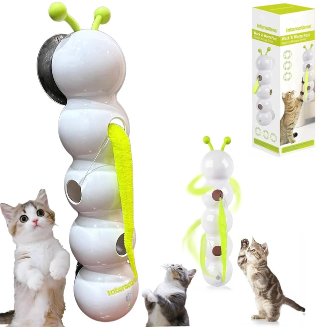 Main image of Caterpillar Cat Toy, Interactive with Worm Design, Automatic Cat Toy with Motion Sensor, Replaceable Tails Bite Resistant USB Rechargeable Teaser with Suction Cup,Indoor Cats for Daily Play