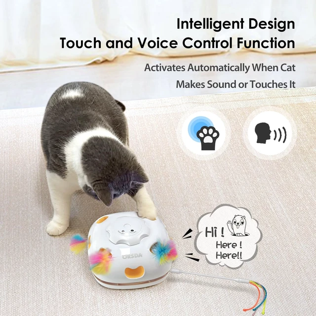 Alt view image 5 of 7 - 4 in 1 Interactive Cat Toys - Automatic Cat Toys for Indoor Cats & Kittens, 8 Holes Mice Whack-A-Mole, Hide and Seek Smart Motion with 5PCS DIY Replacement Refills