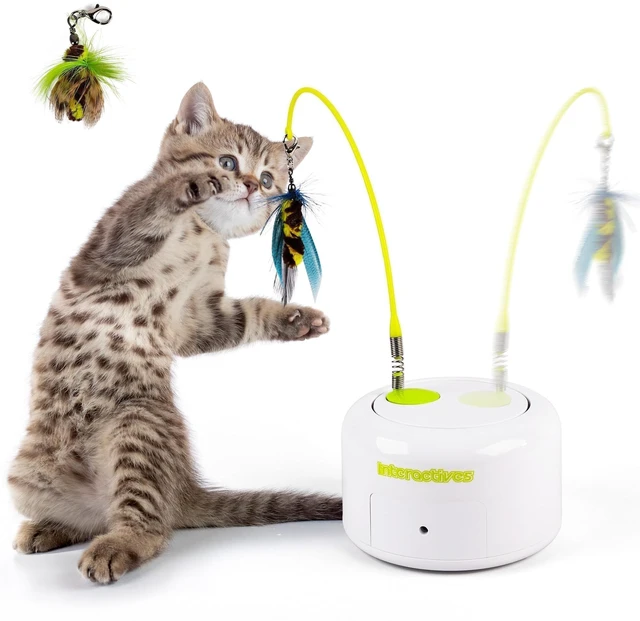 Main image of Interactive Cat Toy, Automatic Cat Toys with Flying Bug for Indoor Bored Cats, Cat Motion Activated Toys, Electric Cat Teaser Flying Feather Wand