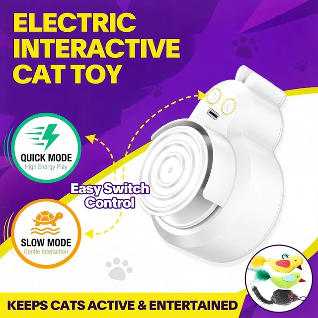 Alt view image 4 of 6 - Interactive Cat Toy for Indoor Cats: Auto Hunting Motion Flying Bird Toy | Natural Hunting Stimulation, Hands-Free Indoor Play, Door Hanging Design, Mental Enrichment, Space Saving Setup