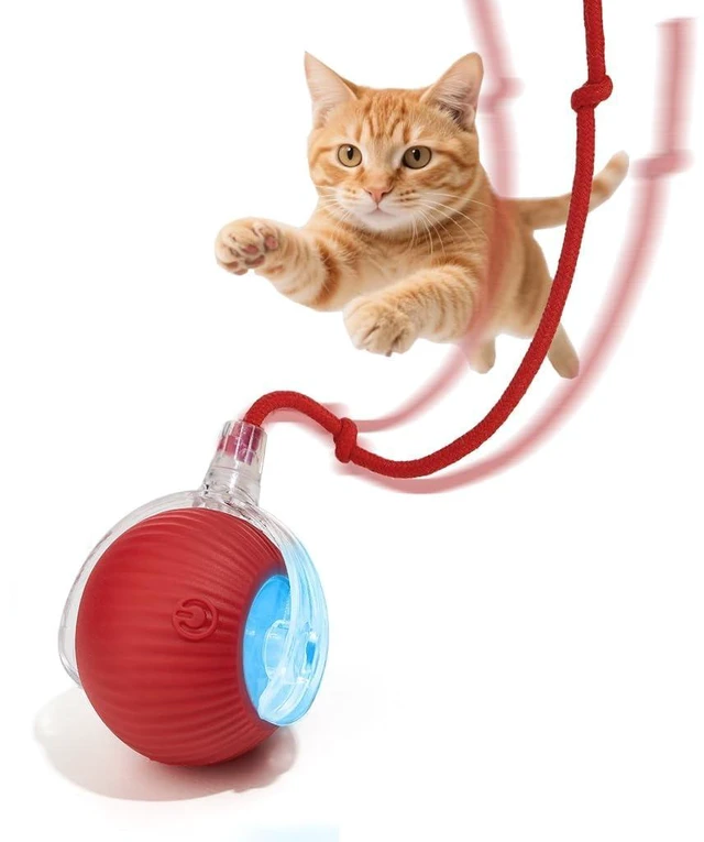 Main image of Interactive Dog Cat Toy Ball, Upgraded Rechargable Smart Automatic Rolling Pet Ball with Tail, Fast Moving Toy for Bored Indoor Kitty Puppy