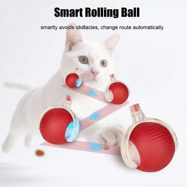 Alt view image 4 of 6 - Interactive Dog Cat Toy Ball, Upgraded Rechargable Smart Automatic Rolling Pet Ball with Tail, Fast Moving Toy for Bored Indoor Kitty Puppy