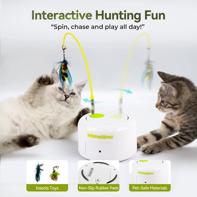 Alt view image 2 of 7 - Interactive Cat Toy, Automatic Fluttering Bug Enrichment Toy for Indoor Kittens, Flying Cat Toy with Motion Sensor, 1 Replacements
