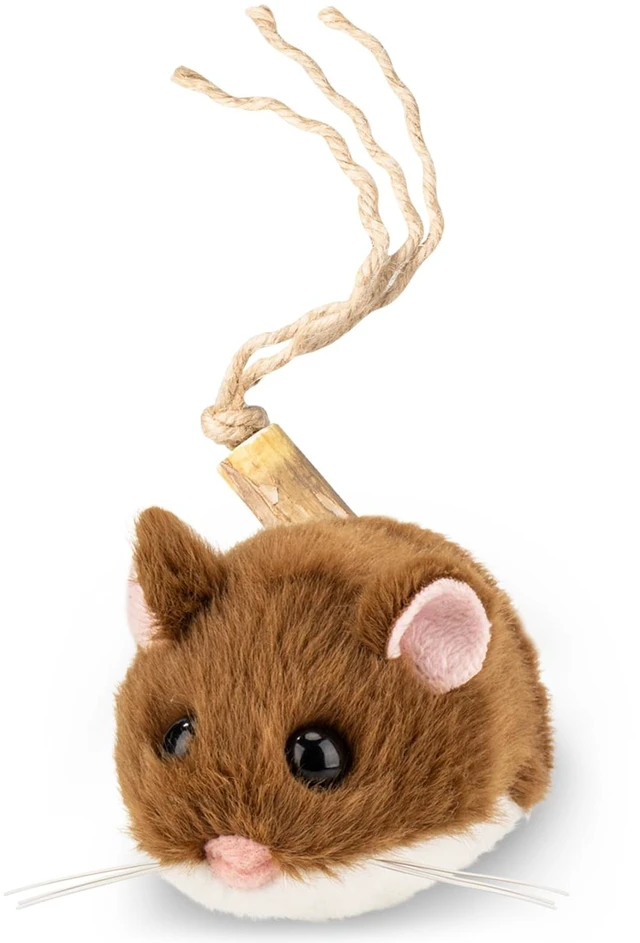 Main image of Interactive MigiMouse Cat Toy 360° Rolling & Spin with Wiggling Tail for Indoor Cats Smart Motion Sensor, Realistic Squeak, Rechargeable Plush Kitten Toy (Brown)