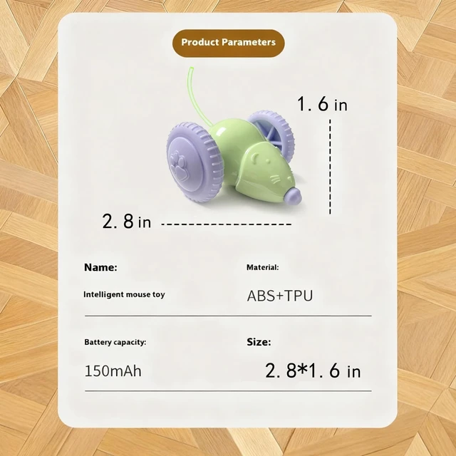 Alt view image 7 of 7 - Interactive Cat Toys for Indoor Cats,Automatic Moving Kitten Toys,Cat Balls Cat Mouse Toy with Tail Lights,Cat Toys for Bored Indoor Adult Cats,Cat Enrichment,Smart Electric Tails for Chasing Pet Toys