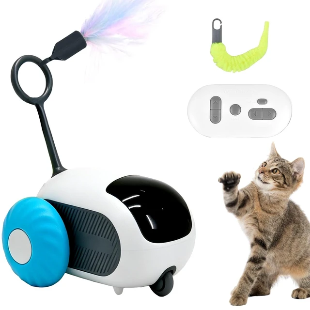 Main image of Remote Control Mouse Cat Toy, Smart Interactive Moving Cat Toy Car with Obstacle Avoid, USB Rechargeable Electric Kitten Exercise Toy for Indoor CatsBlue