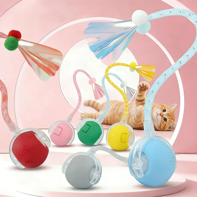 Alt view image 6 of 7 - Interactive Cat Toy Ball, Automatic Cat Toys for Indoor Cats with 4 Modes