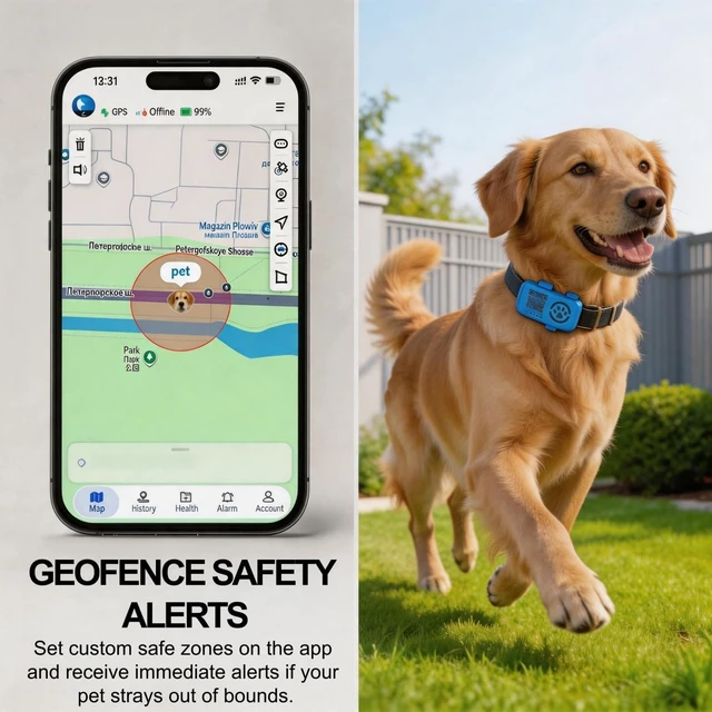 Alt view image 3 of 6 - GPS Tracker for Dogs, Real-Time Location Update | Smart Alerts, Virtual Fences, Waterproof & Durable, iOS & Android Compatibility, No Collar Included (Subscription Required)