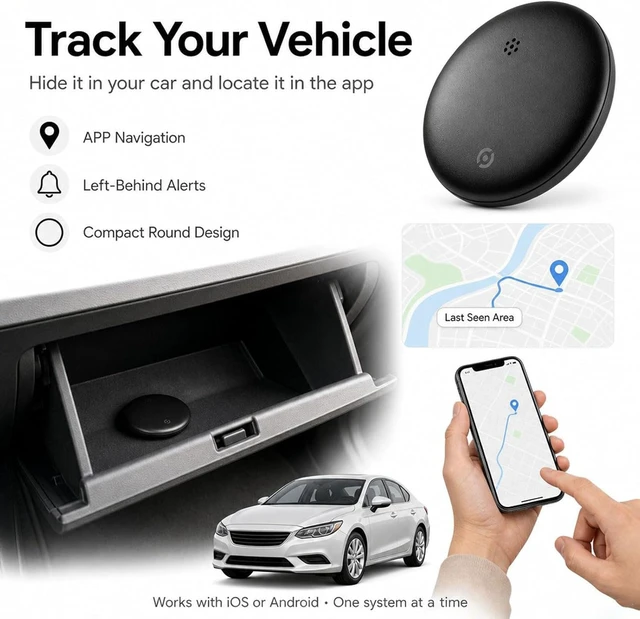 Alt view image 6 of 7 - GPS Tracker for Vehicles No Subscription, iOS & Android, 2 Pack | IP66 Waterproof Car Tracker Tag, Precise Location Bluetooth Tracker Device, Compatible with Apple Find My & Google Find Hub