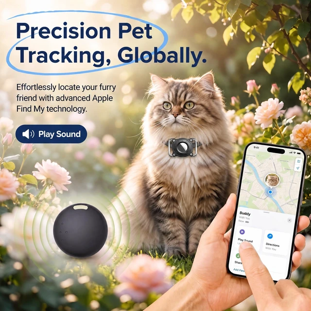 Alt view image 3 of 7 - Pet Tracker for Dogs & Cats No SIM Card, iOS & Android Compatible | Cat Tracker & Dog GPS Tracker Alternative | No Monthly Fee | Up to 1-Year Battery Life | Durable ABS & Stainless Steel