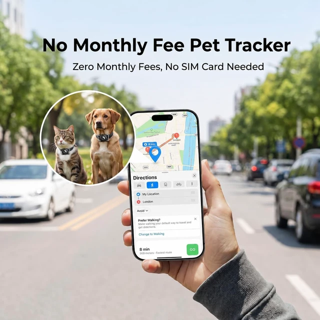 Alt view image 7 of 7 - Pet Tracker for Dogs & Cats No SIM Card, iOS & Android Compatible | Cat Tracker & Dog GPS Tracker Alternative | No Monthly Fee | Up to 1-Year Battery Life | Durable ABS & Stainless Steel