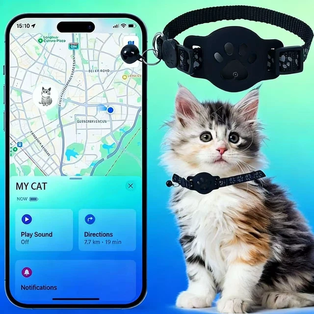 Alt view image 4 of 7 - GPS Tracker Collar for Dogs, Cats & Pets - Real-Time Location, No Monthly Fees, Works with Apple iOS Find MyIP67 Waterproof365-Day Battery (Black)