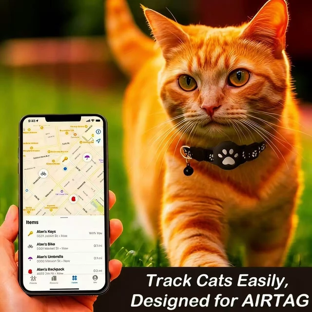 Alt view image 7 of 7 - GPS Tracker Collar for Dogs, Cats & Pets - Real-Time Location, No Monthly Fees, Works with Apple iOS Find MyIP67 Waterproof365-Day Battery (Black)