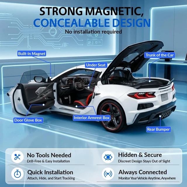 Alt view image 3 of 7 - Mini GPS Car Tracker Device Hidden,Real-Time Tracking for Cars, iOS Only | No Monthly Fee or SIM Card, Magnetic, Works with Find My, IP68 Waterproof GPS Tracking Devices for Motorcycles, Bikes