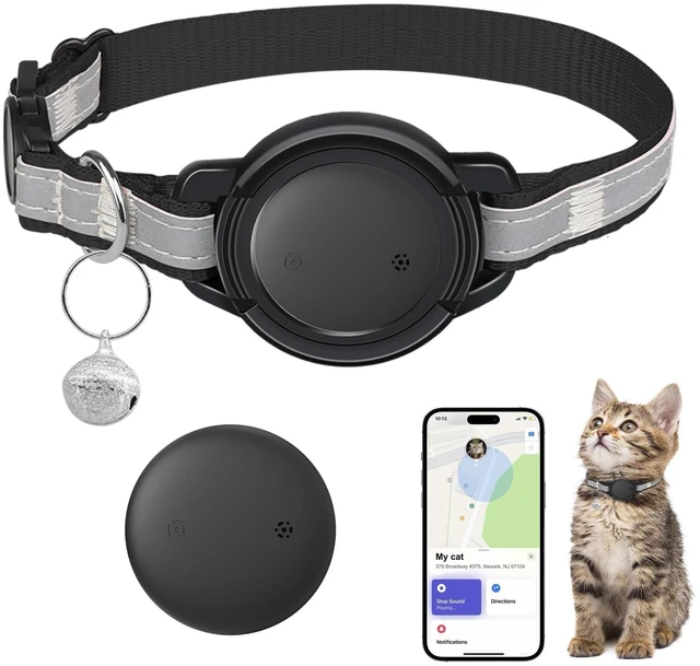Main image of GPS Cat Tracker Collar, (iOSOnly) Smart Pet Activity Tracking, 1 Pack | Cat GPS Tracker Collar, iOS Only, No Monthly Fee, RealTime Location, IP68, 10+ Mo Battery, Reflective Nylon, Global Tracking