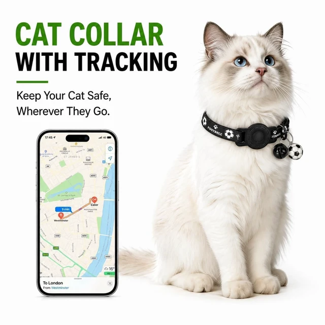 Alt view image 6 of 7 - Pet Tracker,GPS Collar for Cats (Android Only) Smart tag,Waterproof Compatible with Google Find My,No Monthly Fee,Advanced Tracking Solution Smart Collar for Pet Safety Ideal Small Large Cats