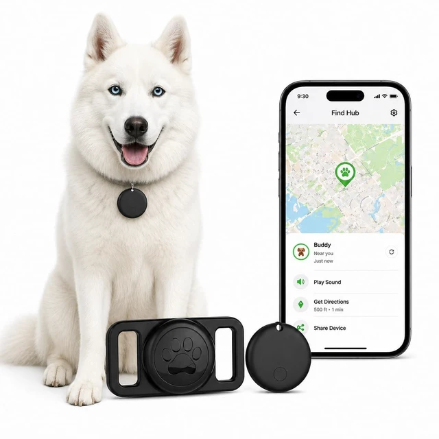 Main image of Pet Tracker,GPS Collar for Dogs (Android Only) Smart tag,Waterproof Compatible with Google Find My,No Monthly Fee,Advanced Tracking Solution Smart Collar for Pet Safety Ideal Small Large Dogs