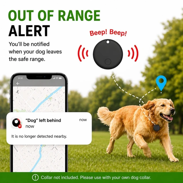 Alt view image 4 of 7 - Pet Tracker,GPS Collar for Dogs (Android Only) Smart tag,Waterproof Compatible with Google Find My,No Monthly Fee,Advanced Tracking Solution Smart Collar for Pet Safety Ideal Small Large Dogs