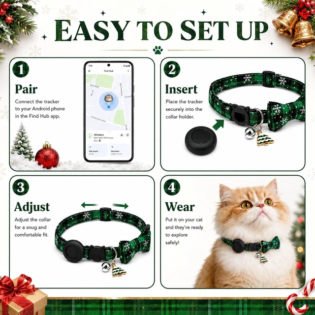 Alt view image 4 of 7 - GPS Tracker for catPet Tracker (Android Only) Smart tag,Waterproof Compatible with Google Find My,No Monthly Fee,Advanced Tracking Solution Smart Collar for Pet Safety Ideal Small Large Cats