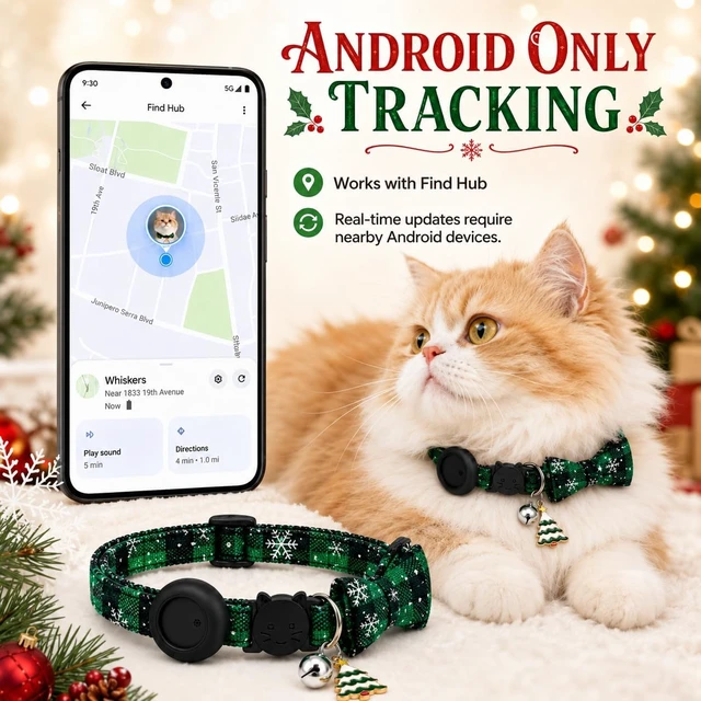 Alt view image 2 of 7 - GPS Tracker for catPet Tracker (Android Only) Smart tag,Waterproof Compatible with Google Find My,No Monthly Fee,Advanced Tracking Solution Smart Collar for Pet Safety Ideal Small Large Cats