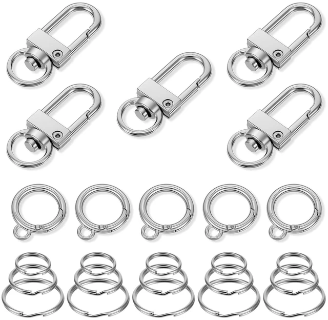 Main image of 25Pcs Quick Clips Cat Dog Collar Clips, Anti Lost Small Carabiner Ring for Pet Tag Charms Id Tags Small Keychain Dog Collar Accessories for Safety