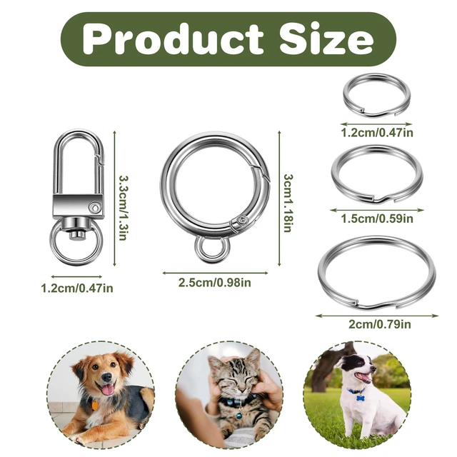 Alt view image 2 of 7 - 25Pcs Quick Clips Cat Dog Collar Clips, Anti Lost Small Carabiner Ring for Pet Tag Charms Id Tags Small Keychain Dog Collar Accessories for Safety