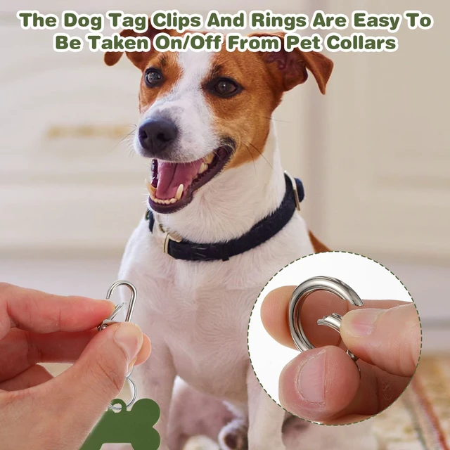 Alt view image 3 of 7 - 25Pcs Quick Clips Cat Dog Collar Clips, Anti Lost Small Carabiner Ring for Pet Tag Charms Id Tags Small Keychain Dog Collar Accessories for Safety