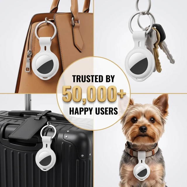 Alt view image 6 of 7 - Tracker Tags4 Pack for Android Key Finders 2 Year Battery Life Replaceable Google Find Trackers for Google'S Find Hub App Item Finder Bluetooth Smart Air Luggage Tags for Kid Bag Wallet Pet Waterproof