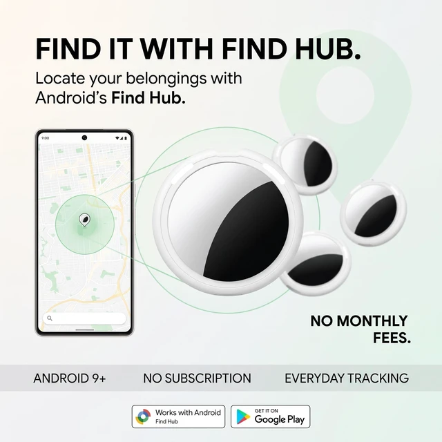 Alt view image 2 of 7 - Tracker Tags4 Pack for Android Key Finders 2 Year Battery Life Replaceable Google Find Trackers for Google'S Find Hub App Item Finder Bluetooth Smart Air Luggage Tags for Kid Bag Wallet Pet Waterproof