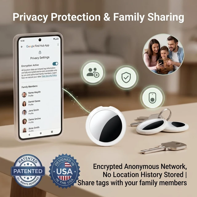 Alt view image 3 of 7 - Tracker Tags4 Pack for Android Key Finders 2 Year Battery Life Replaceable Google Find Trackers for Google'S Find Hub App Item Finder Bluetooth Smart Air Luggage Tags for Kid Bag Wallet Pet Waterproof