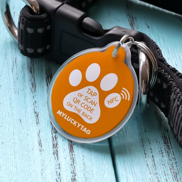 Alt view image 2 of 6 - NFC&QR Code Personalized Dog Cat Tag, Online Pet Profile, Scan QR Receive Instant Pet Location Alert Email