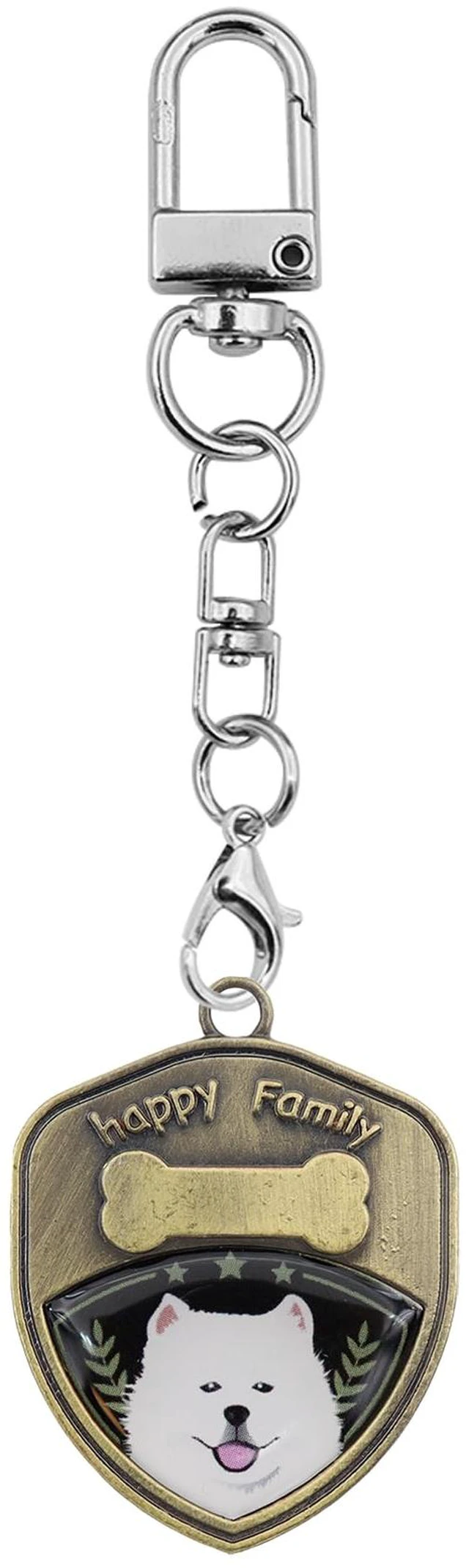 Main image of Adorable Dog Keychains Metal Cute Dogs Design Keyring Perfect for Decorating Keys Great for Dog Lovers (Samoyed)