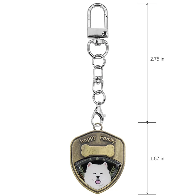 Alt view image 3 of 7 - Adorable Dog Keychains Metal Cute Dogs Design Keyring Perfect for Decorating Keys Great for Dog Lovers (Samoyed)
