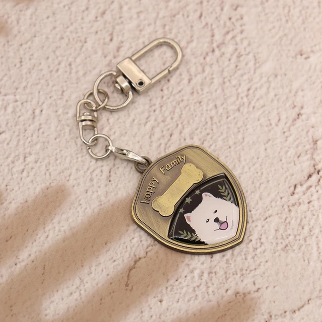 Alt view image 2 of 7 - Adorable Dog Keychains Metal Cute Dogs Design Keyring Perfect for Decorating Keys Great for Dog Lovers (Samoyed)