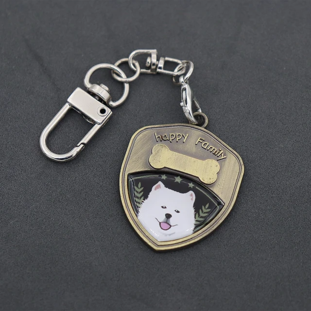 Alt view image 4 of 7 - Adorable Dog Keychains Metal Cute Dogs Design Keyring Perfect for Decorating Keys Great for Dog Lovers (Samoyed)