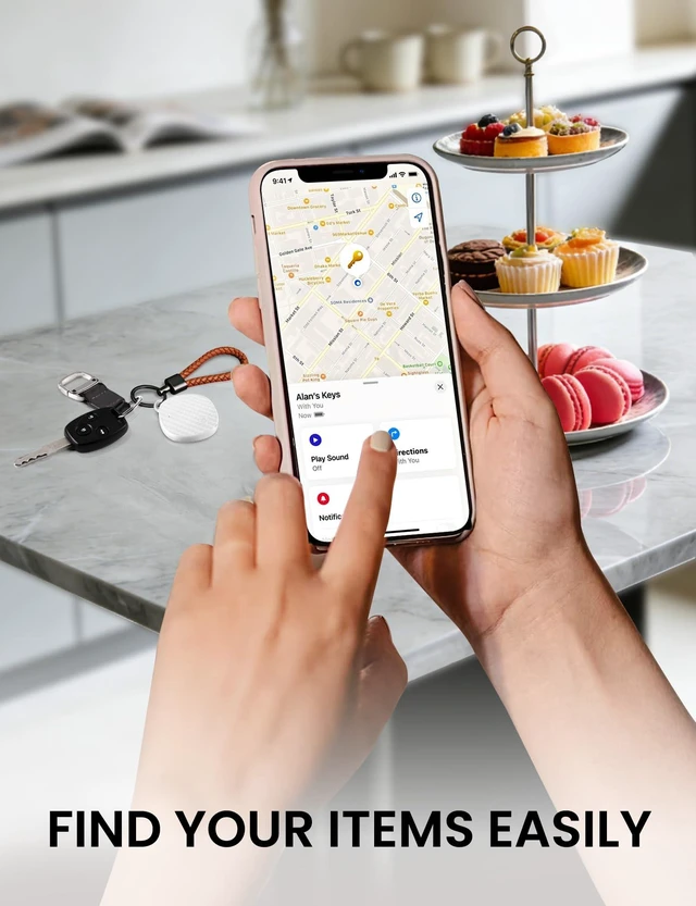 Alt view image 3 of 6 - Bluetooth Item Tracker, Works with Apple Find My (iOS Only) | Key Finder,Loud Beep Anti-Lost Tag for Keys Wallet Luggage Bag Pet,Left-behind Alerts