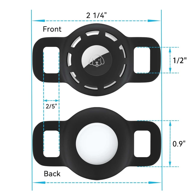 Alt view image 3 of 7 - for Air tag Cat Collar Holder for Apple Air Tag, 2 Pack of Pet Collar Holder for Cat and Small Dog Collar Within 1/2 inch and 2 Pack Protector for Air Tag