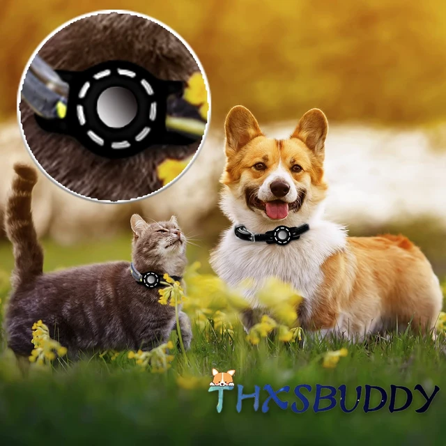 Alt view image 5 of 7 - for Air tag Cat Collar Holder for Apple Air Tag, 2 Pack of Pet Collar Holder for Cat and Small Dog Collar Within 1/2 inch and 2 Pack Protector for Air Tag