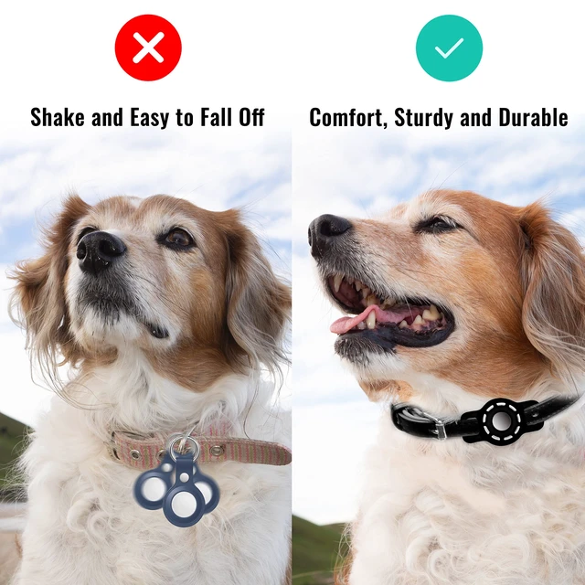 Alt view image 4 of 7 - for Air tag Cat Collar Holder for Apple Air Tag, 2 Pack of Pet Collar Holder for Cat and Small Dog Collar Within 1/2 inch and 2 Pack Protector for Air Tag