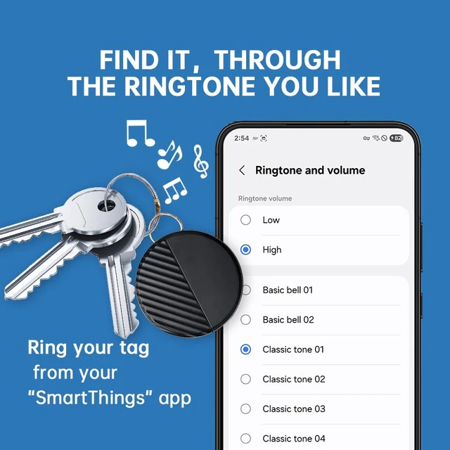 Alt view image 4 of 7 - Bluetooth Tracker for Samsung 2 Pack, Smart Tag for Pet Luggage Vehicle, 365-D Battery Life, Replaceable, IP65 Waterproof, No Monthly Fee, Key Finder Works with SmartThings App (Samsung Only)