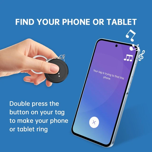 Alt view image 6 of 7 - Bluetooth Tracker for Samsung 2 Pack, Smart Tag for Pet Luggage Vehicle, 365-D Battery Life, Replaceable, IP65 Waterproof, No Monthly Fee, Key Finder Works with SmartThings App (Samsung Only)
