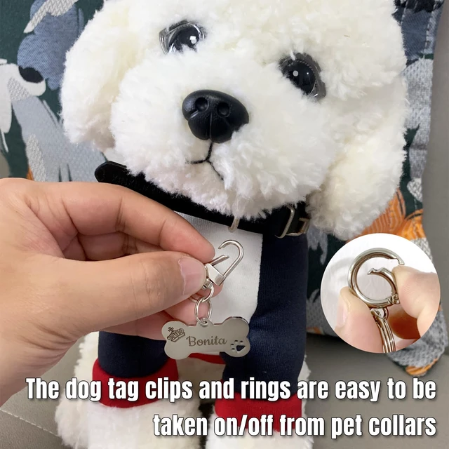 Alt view image 4 of 6 - Dog Tag Clips for Collar,with 15Pcs Replaceable Dog ID Name Tag Ring Clip Dog Tag Attachment Clip Pet tag Quick Clip Clips Rings for Pet Collar Key Ring Clips Accessories 6 Sets (6 Sets)