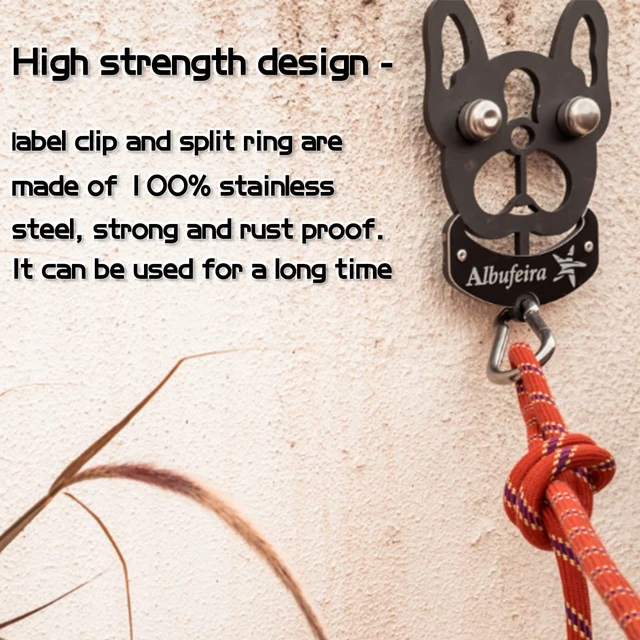 Alt view image 6 of 6 - 2 Pack Dog Tag Clips, Stainless Steel Heavy Duty Quick Clips with Rings, Easy Change Pet ID Tag Holder for Dog Cat Collars and Harnesses