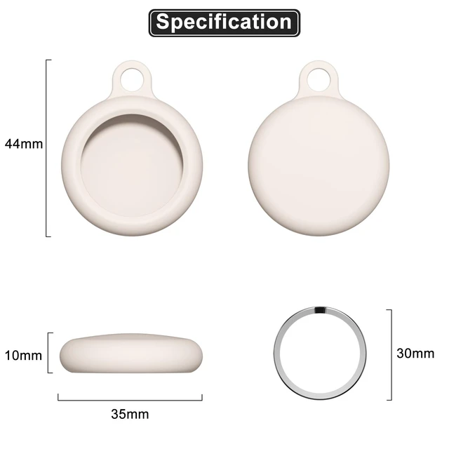 Alt view image 7 of 7 - Beige Airtag Keychain Silicone, Airtag Holder with Key Ring, Air Tag Cover Cute Accessories for Kids, Luggage, Car Dog Collar, Car, Compatible with Apple Airtag Case Waterproof, Cream Stone